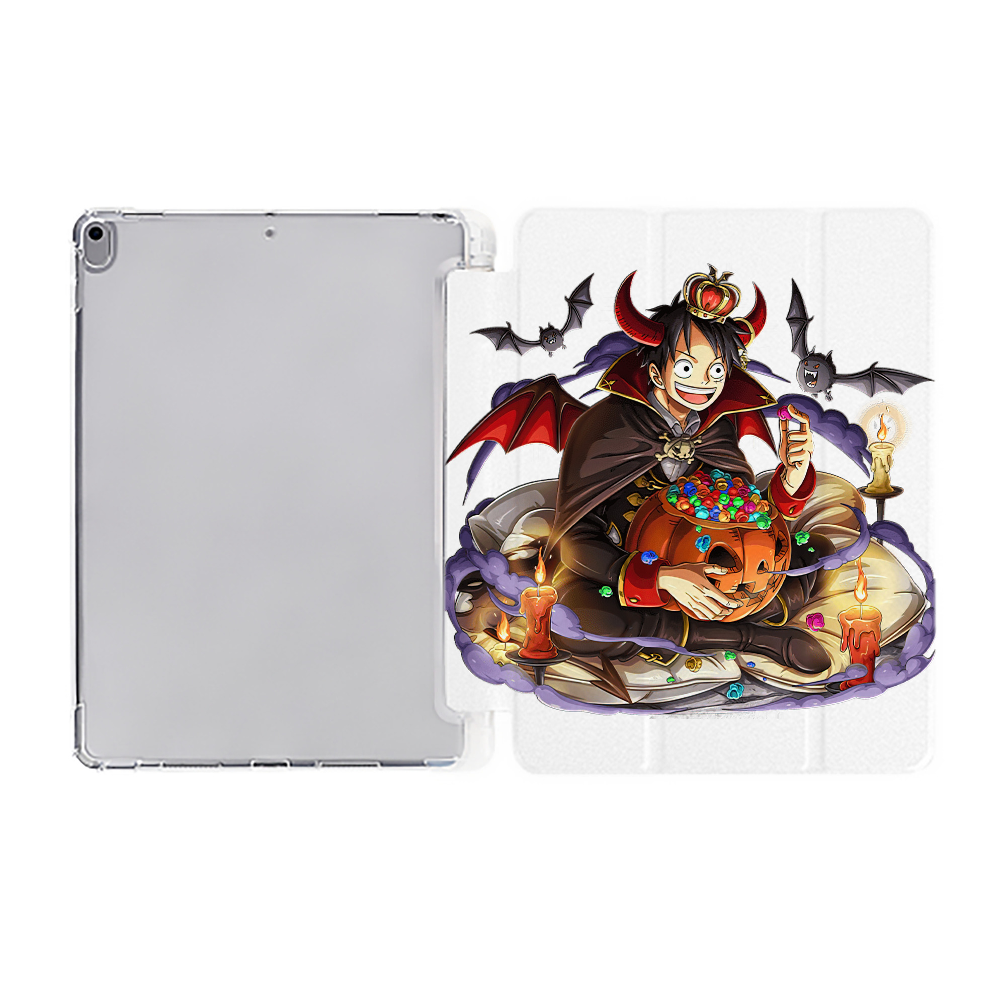 （画像用） ワンピース モンキー・D・ルフィ ONE PIECE Monkey D. Luffy IPad ケース ペン収納付き 三つ折りスタンド PUレザー×シリコン 対応機種9.5/10.5/10.9インチ
